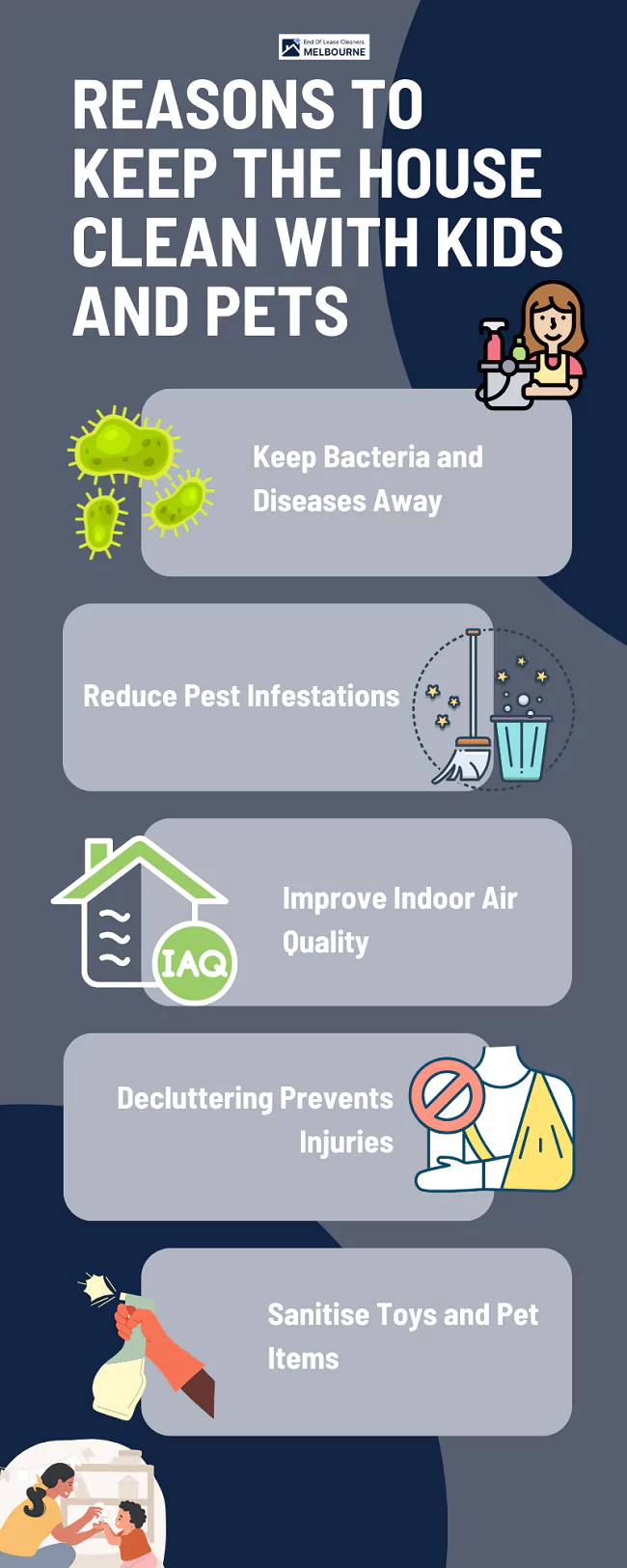tips for cleaning house with kids and pets