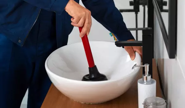 cropped picture of a person cleaning drain