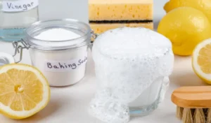Eco friendly natural cleaners isolated and baking soda